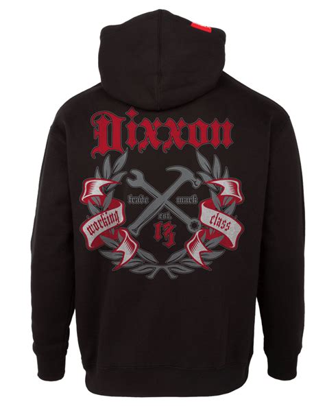 Mens Gray And Red Award Crest Zip Up Hoodie Black Dixxon Flannel Co