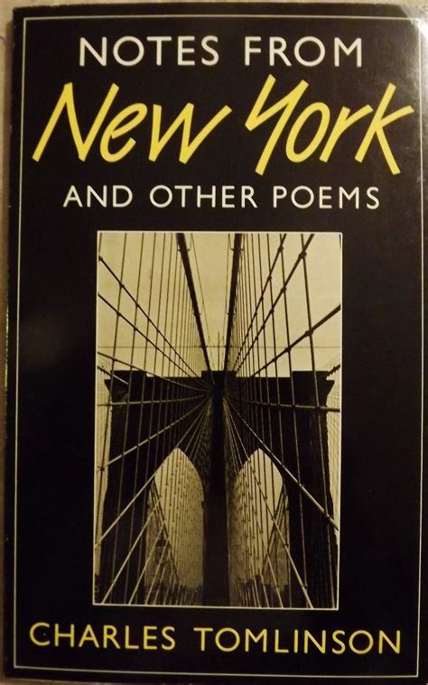 Notes From New York And Other Poems Par Tomlinson Charles 1984