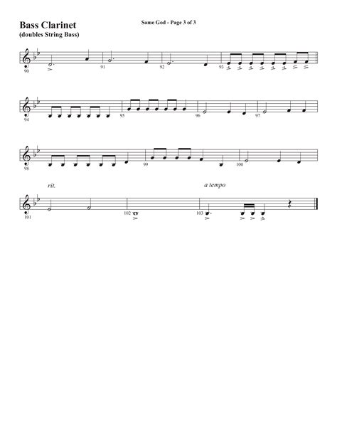 Same God Choral Anthem SATB Bass ClarinetSheet Music PDF Semsen