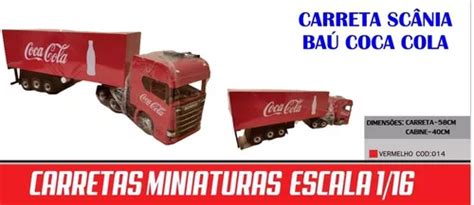 Carreta Gigante Sc Nia Ba Coca Cola Miniatura Madeira Mdf Venda Em