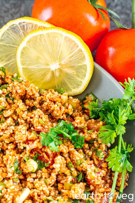 Instant Pot Kısır Spicy Turkish Bulgur Salad Earth to Veg