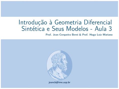 E Aulas Da Usp Aula De Introdu O Geometria Diferencial