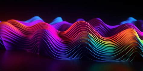 Premium AI Image | A colorful wave with a rainbow pattern.