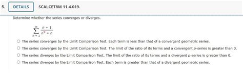 Solved Determine Whether The Series Converges Or