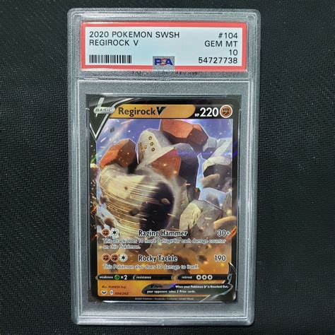 Pokemon Regirock V Sword Shield Base Set Gem Mint