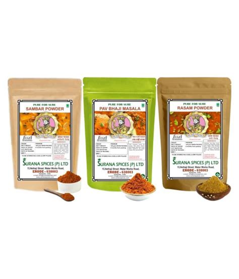 Maharaja 100 Pure Sambar And Rasam Powder And Pav Bhaji Masala 100gms Each