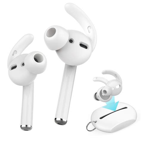 AhaStyle 2 Pairs AirPods Ear Hooks Cover Earbuds Tips [Added Storage ...