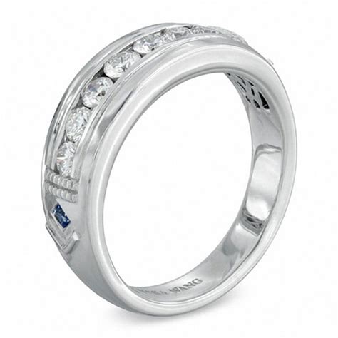 Vera Wang Love Collection Mens 070 Ct Tw Diamond Wedding Band In 14k White Gold Peoples