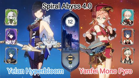 C Yelan Hyperbloom C Yanfei Mono Pyro Spiral Abyss Floor