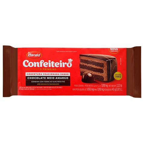 Barra De Chocolate Fracionado Confeiteiro Meio Amargo Kg Harald