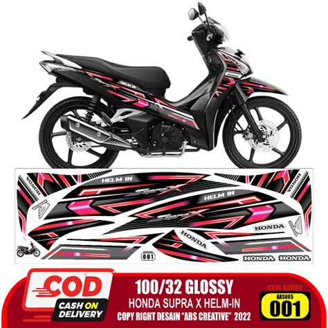 Sticker Striping Decal Honda Supra X 125 Helm In 2011 2018 Variasi