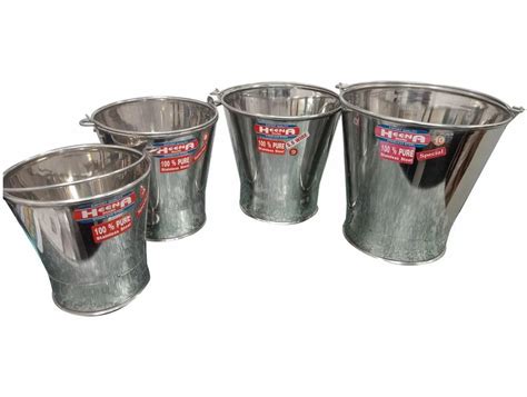 Polished Silver Stainless Steel Bucket at Rs 1280/piece in Chennai | ID: 2849207310788