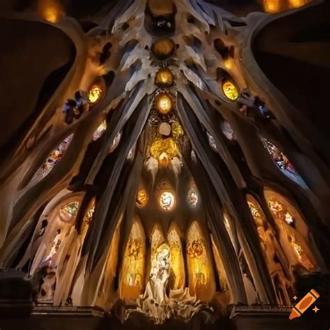 Artistic Depiction Of The Birth Of Jesus Christ In The Style Of Gaudi S