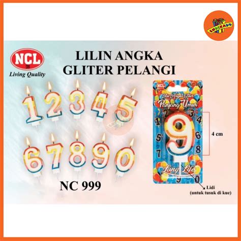 Jual Lilin Angka Gliter Pelangi Lilin Ulang Tahun Lilin Ultah Shopee