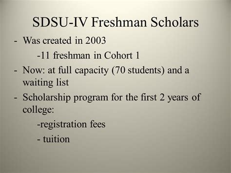 The Proposed Evaluation Of The Freshman Scholars Program At San Diego