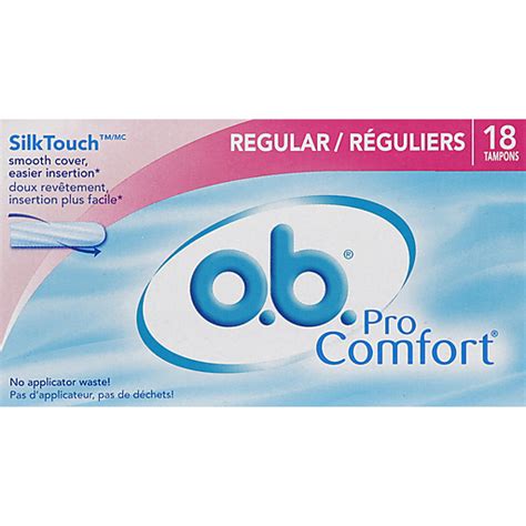 O B ProComfort Applicator Free Digital Tampons Regular Absorbency 18