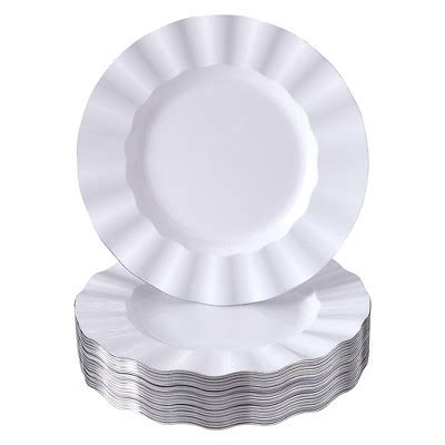 Silver Spoons Elegant Disposable Plastic Plates For Party Heavy Duty