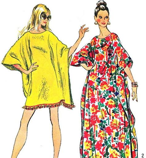 1970s Caftan Pattern Simplicity 5628 Womens Boho Long Or Short Etsy Kaftan Pattern Pattern