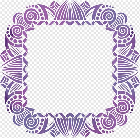 Moldura Mandala Lilás Roxo Tribal Étnico Retro Decorativo