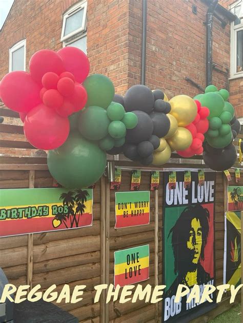 Reggae theme party. Balloon garland. Jamaican party | Jamaican party ...