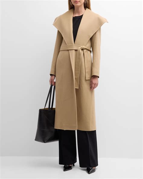 Fleurette Jordy Belted Wool Wrap Coat Neiman Marcus