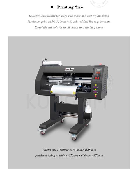 Kongkim Cm Dtf Printer With Shaking Machine With Xp Heads Support