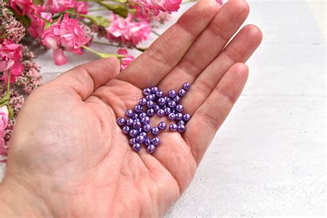 Metallic Purple Glass Pearl Beads 4mm 50 Count The Ornament Girls Market