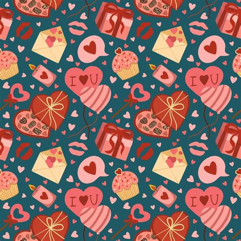 Love Valentines Day Seamless Pattern 15740337 Vector Art At Vecteezy