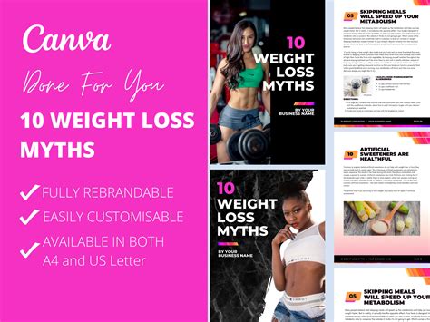 10 Weight Loss Myths Ebook Lead Magnet Template For Health Etsy