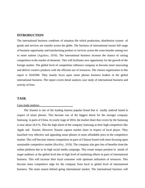 International Business Case Study Analysis And Business Proposal