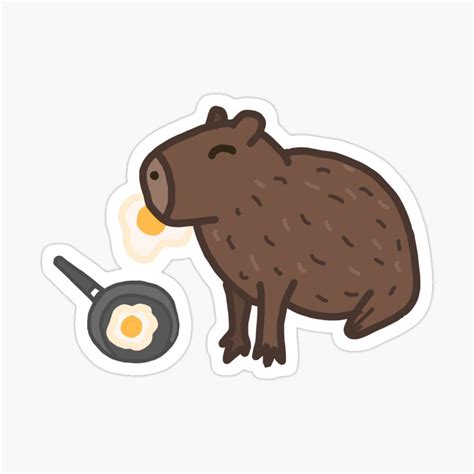 I made a Capybara frying an egg sticker. Why an egg you ask? I don’t ...