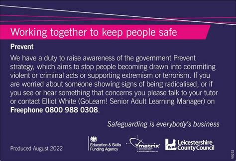 Safeguarding And Prevent Golearn Leicestershire Adult Learning Service