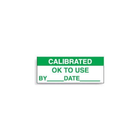 Calibration Inventory Label Calibrated Ok To Use By Date Green White