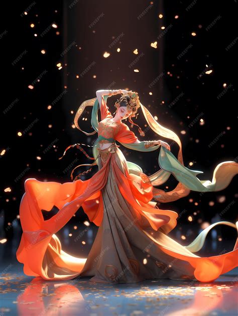 Premium Ai Image Dunhuang China Dunhuang Dance Chinese Hanfu Illustration Chinese Girl