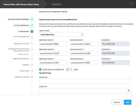 Step 4 Specify S3 Repository Settings Nutanix Mine With Veeam User Guide