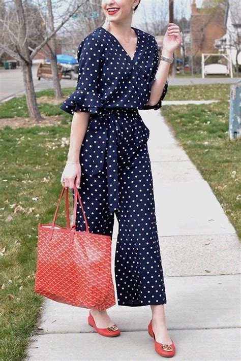 This Polka Dot Jumpsuit Oh I Love It The Navy And White Polka Dots