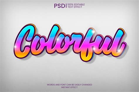 Free Psd Editable 3d Gradient Text Effect