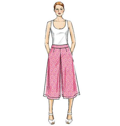 Vogue Very Easy Culottes Sewing Pattern Wide Leg Pants Pattern