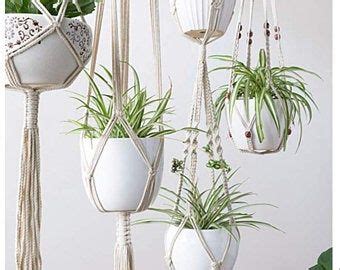 Macrame Planta Percha Jardinera Colgante Jardinera De Pared Grande