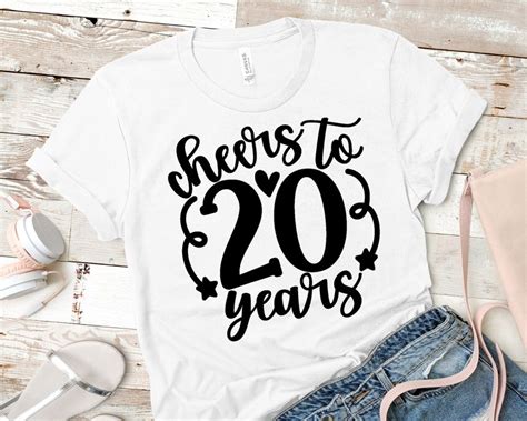 Cheers To 20 Years Svg 20th Birthday Svg Hello 20 Svg 20 Etsy