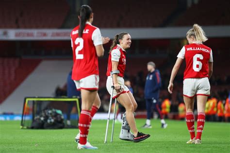 Good News On Katie McCabe Injury Despite Crutches