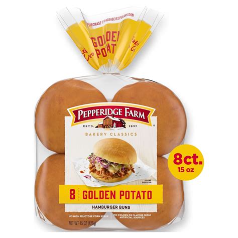 Pepperidge Farm Golden Potato Hamburger Buns 8 Pack Bag