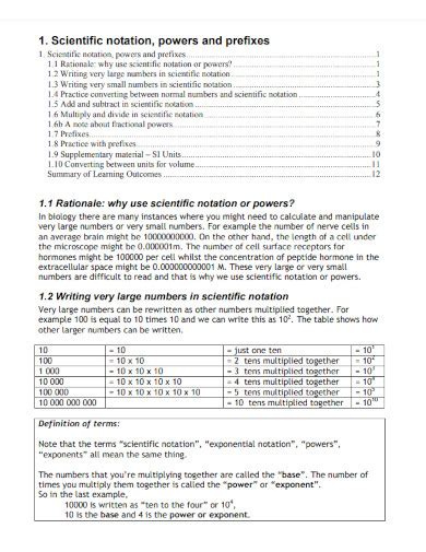 Scientific Notation - Examples, PDF | Examples