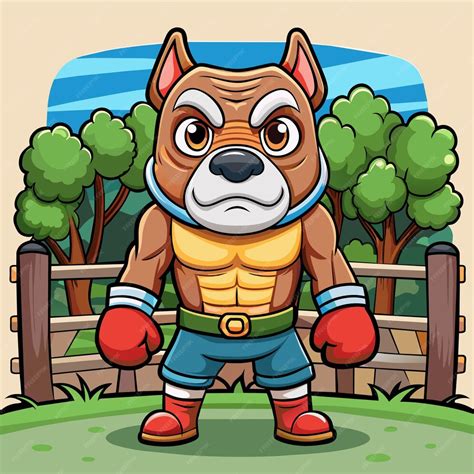 A Cartoon Of A Boxer With A Boxer On His Chest Premium Ai Generated