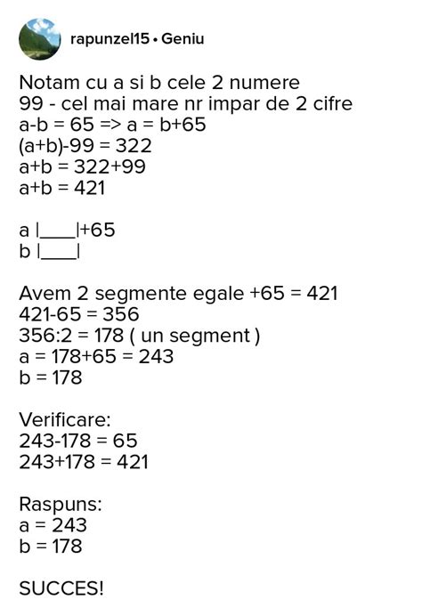 Diferenta A Doua Nr Este Naturale Este 56 Daca Din Suma Lor Scadem