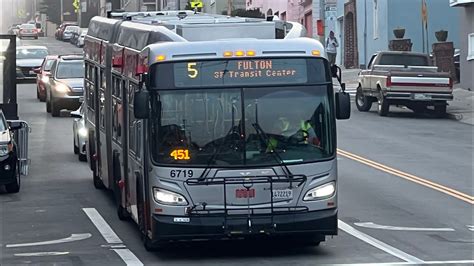 San Francisco Muni 2016 New Flyer Xcelsior Xde60 6719 On Route 5 Fulton