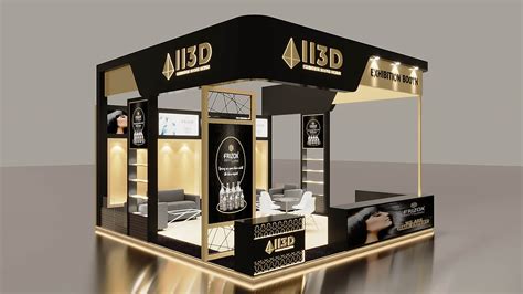 Exhibition Stand Stall Three Side Open 6X6 3D Model By Vivekt478