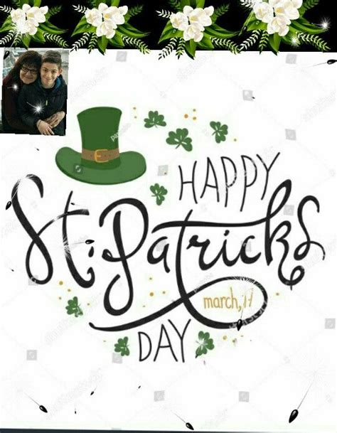 St Patrick S Day Card With Shamrocks And Flowers