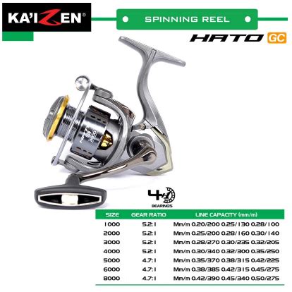 Jual Reel Spinning Kaizen Hato Gc Power Handle Pilih Ukuran