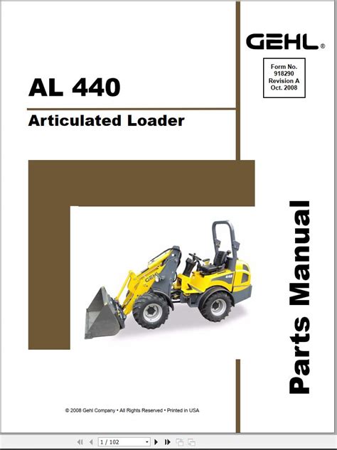 Gehl Articulated Loader Al440 Parts Manual Auto Repair Manual Forum